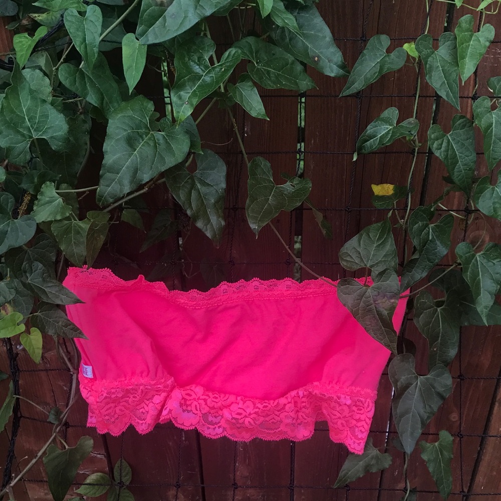 PINK Victoria's Secret Hot pink bandeau size small